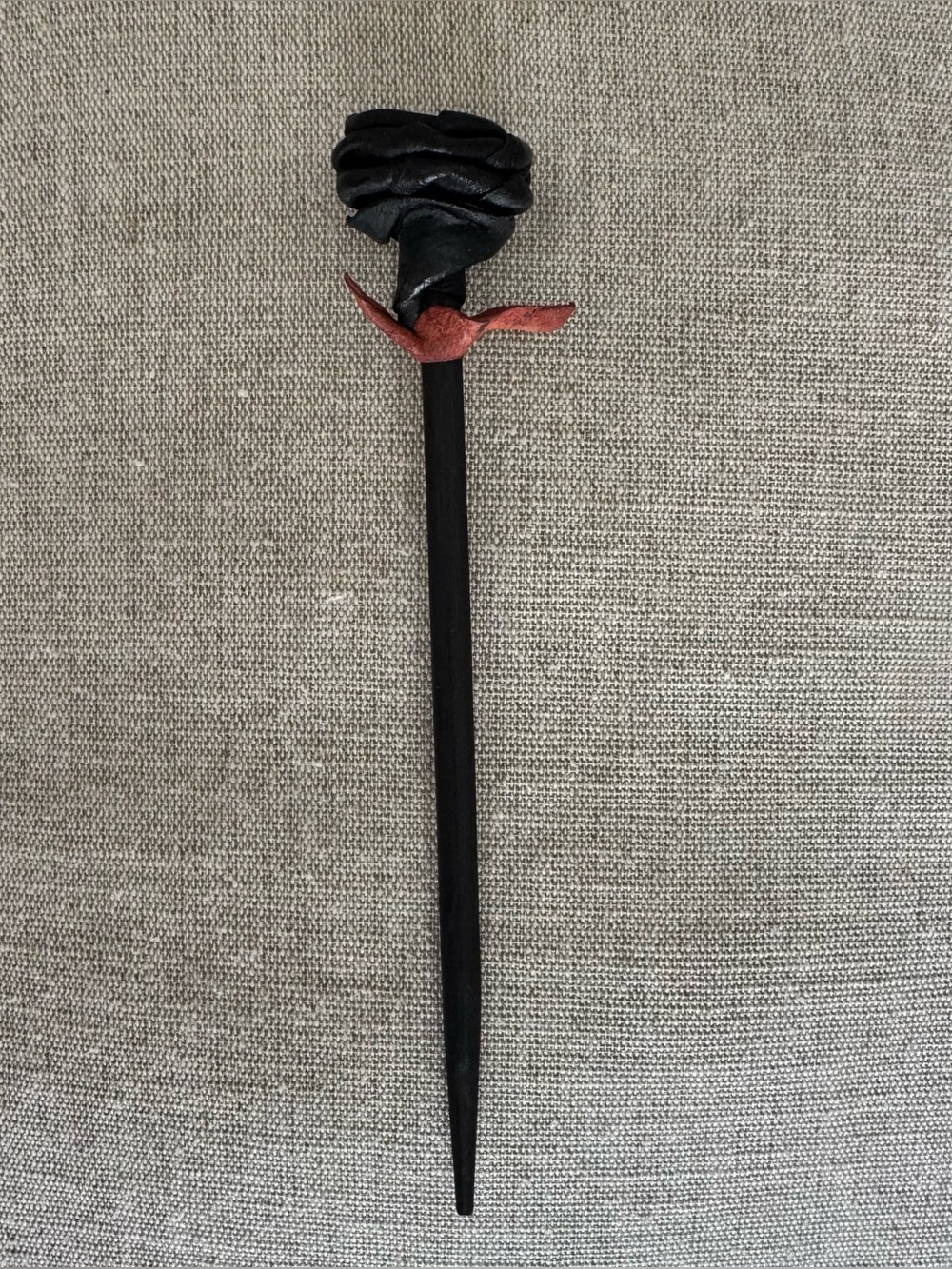 Black Rose Hair Stick Bun Pin Gothic Hair Accessory